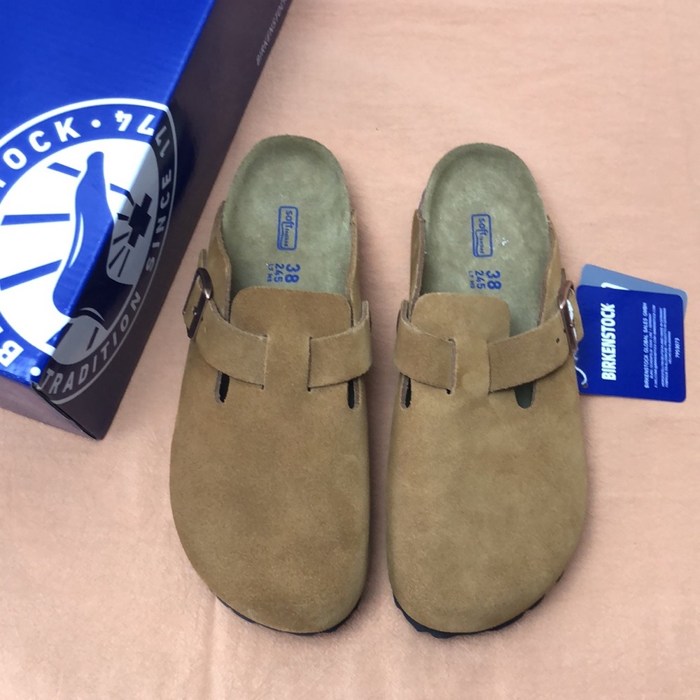 🔥 NWT Women's Mink Suede Birkenstock Boston Shoes - Narrow Fit